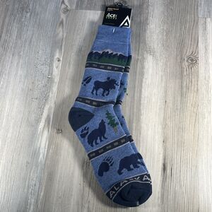 Ace USA Alaska Howling Wolf Moose Nature Cozy Unisex Adult Socks Size 9-12